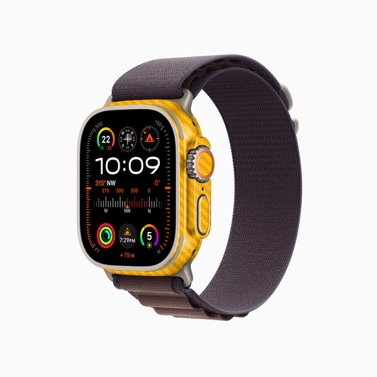 Carbon Fiber Yellow Textured Material Watch Skins | Premium, Stylish & Custom Protection for Every Watch